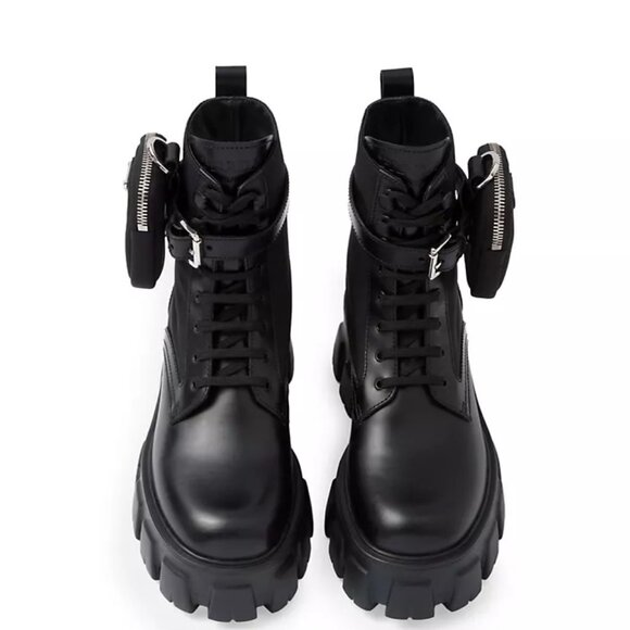 PRADA Monolith Leather and Re-Nylon Boots with Pouch | Size 38.5 IT - Picture 3 of 9